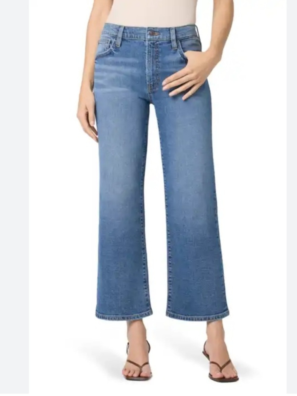 Hudson Blair High Rise Boot Cut Crop Jeans Medium Blue